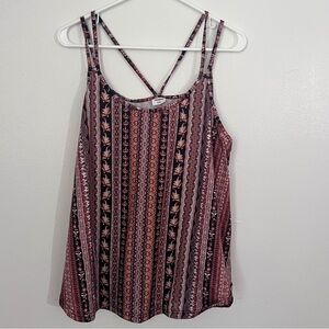 Xieerduo Boho Striped Floral Print Top